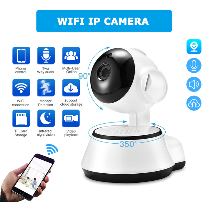 V380 Q6 WiFi IP Camera 360 Degree Doll Wifi Camera Two way Audio