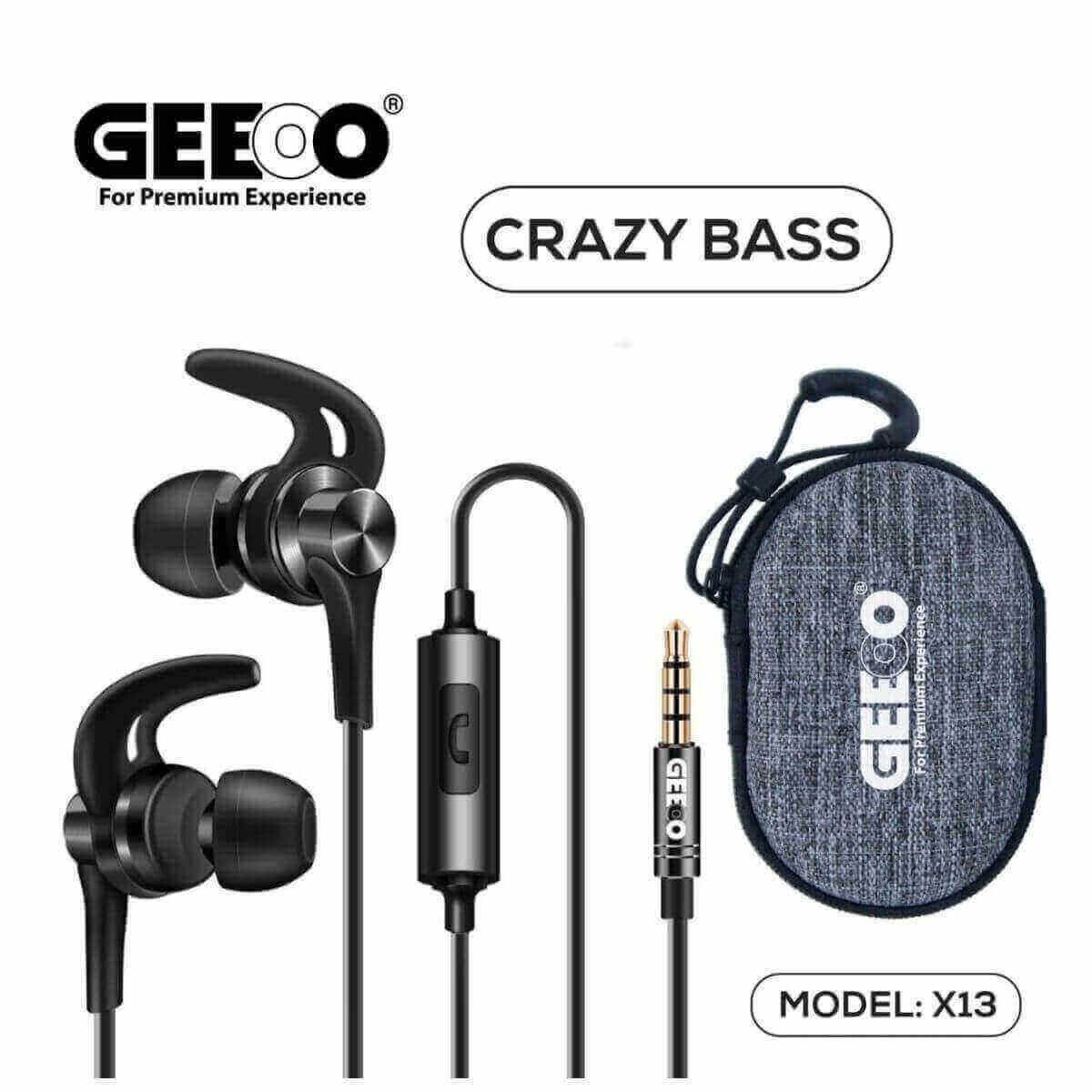 GEEOO X13 Strong Bass IN-EAR EARPHONES with bag