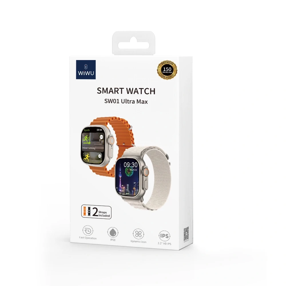 WiWu SW01 Ultra Bluetooth Calling Smart Watch (IP68, Sports Modes, 2.1″ HD IPS)