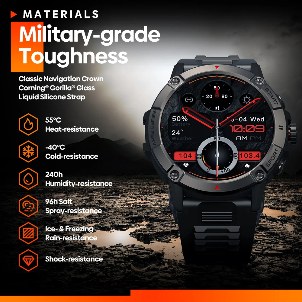 Zeblaze ARES 3 Rugged Bluetooth Calling Smart Watch