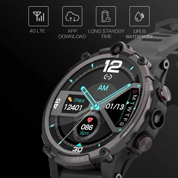 4G LTE Android Smartwatch (2GB + 1 6GB) With Dual Camera (V20 Max)