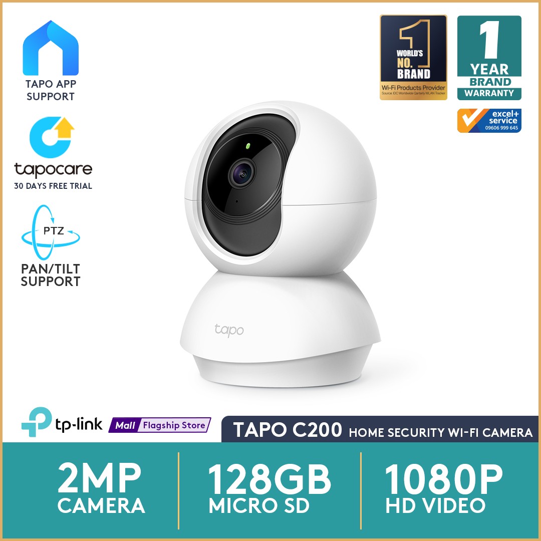 TP-Link - Pan/Tilt Home Security Wi-Fi Camera Tapo C200